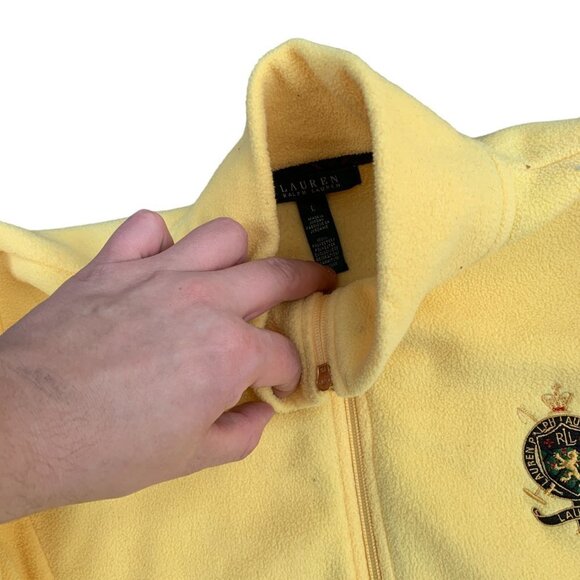VINTAGE Polo Ralph Lauren Fleece Embroidered Jacket Large - Picture 7 of 7